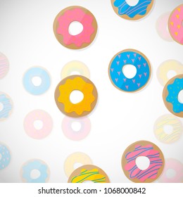 illustration of colorful donuts. Can be used for background.