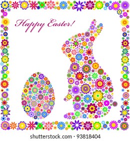 Illustration of  colorful easter card on white background