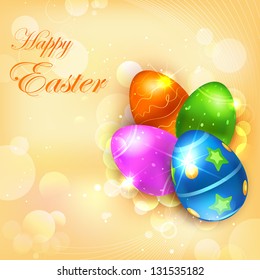 illustration of colorful Easter Egg on abstract background