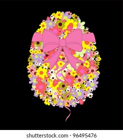 Illustration of colorful easter egg on black background vector