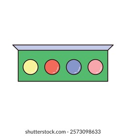 Illustration of Colorful Eyeshadow Palette