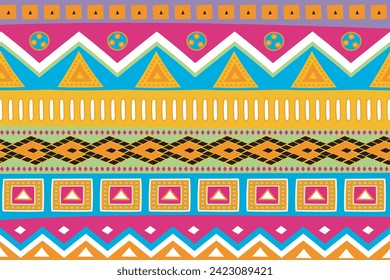 Ilustración, los patrones de tela coloridos con fondo multicolor.