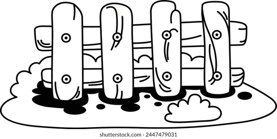 illustration of colorful fence outline white on background vector
