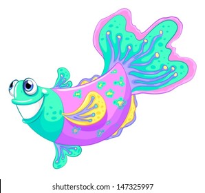 Illustration of a colorful fish on a white background