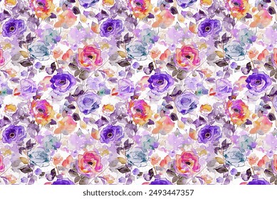 Illustration colorful flower arrangements on a white background. Pattren design print.