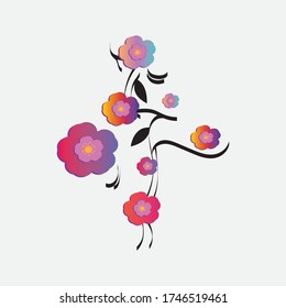 illustration of a colorful flower design vector template