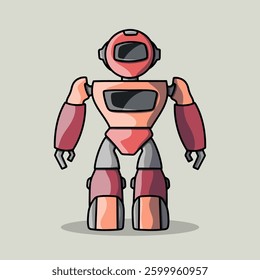 Illustration of a colorful and friendly robot character