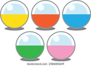 Illustration of colorful Gacha Gacha capsules - Toys,Capsule Toys