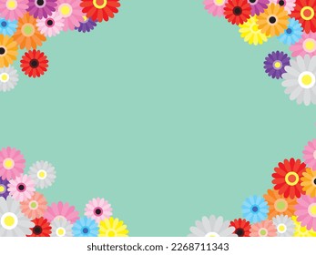 Illustration of a colorful gerbera frame
