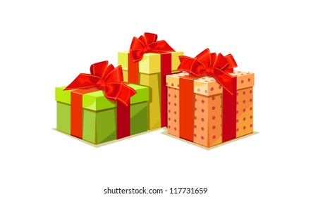 illustration of colorful gift box on white background