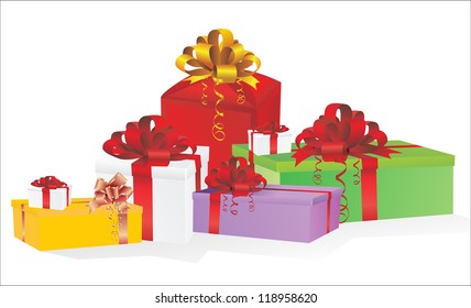 illustration of colorful gift box on white background