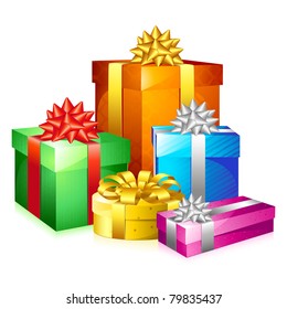 illustration of colorful gift box on white background