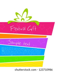 illustration of colorful gift on white background