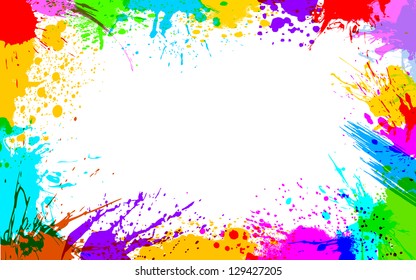 illustration of colorful grunge making frame