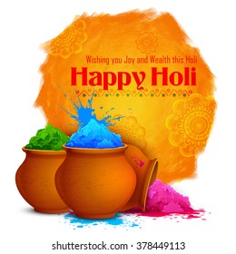 illustration of colorful gulaal (powder color) for Happy Holi