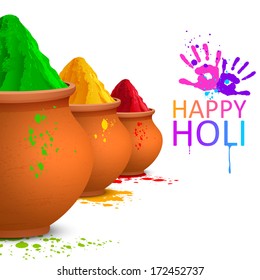 illustration of colorful gulal (colored powders ) for Happy Holi