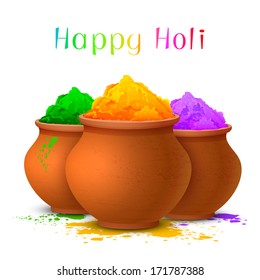 illustration of colorful gulal ( colors powder ) for Happy Holi