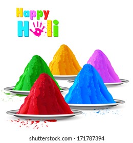 illustration of colorful gulal ( colors powder ) for Happy Holi