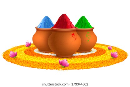 illustration of colorful gulal ( colors powder ) for Happy Holi