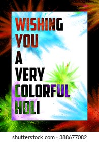 illustration of colorful gulal (powder color) explosion for Happy Holi Background