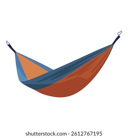 Illustration of colorful hammock on white background, designed for relaxation and comfort under the rays of summer sun