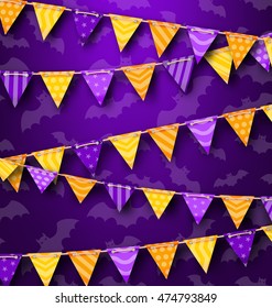 Illustration Colorful Hanging Bunting for Holiday Party, Cute Decoration - Vector