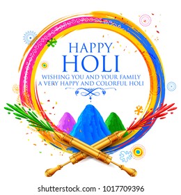 illustration of colorful Happy Holi Advertisement Promotional background for Festival of Colors celebration greetings
