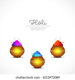 illustration of colorful Happy Holi Background.