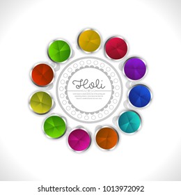 illustration of colorful Happy Holi Background.