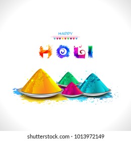 illustration of colorful Happy Holi Background.