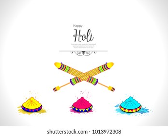 illustration of colorful Happy Holi Background.