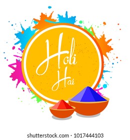 Illustration of colorful Happy Holi Background.