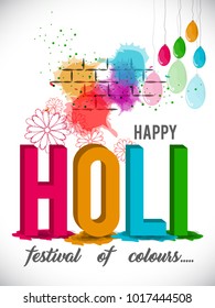 illustration of colorful Happy Holi Background.