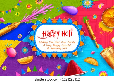 illustration of colorful Happy Holi Background for Festival of Colors celebration greetings