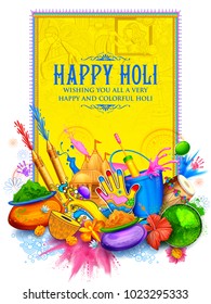 illustration of colorful Happy Holi Background for Festival of Colors celebration greetings