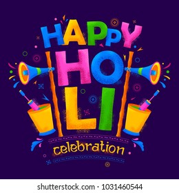 illustration of colorful Happy Holi Background for Festival of Colors celebration greetings