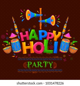 illustration of colorful Happy Holi Background for Festival of Colors celebration greetings