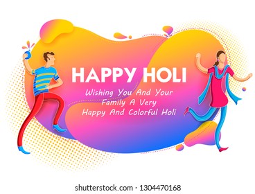 illustration of colorful Happy Holi Background for Festival of Colors celebration greetings