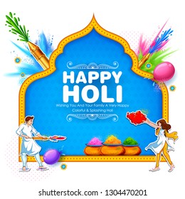 illustration of colorful Happy Holi Background for Festival of Colors celebration greetings