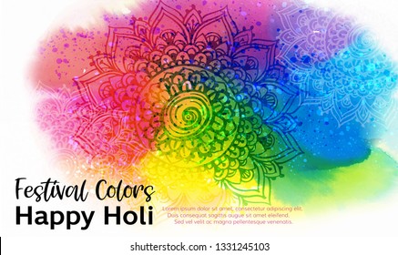 illustration of colorful Happy Holi Background for Festival of Colors celebration 