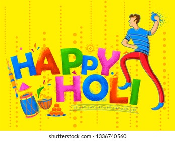 illustration of colorful Happy Holi Background for Festival of Colors celebration greetings