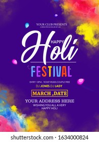 Illustration Of Colorful Happy Holi Background Flyer,template, Banner