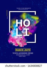 Illustration Of Colorful Happy Holi Background Flyer,template, Banner