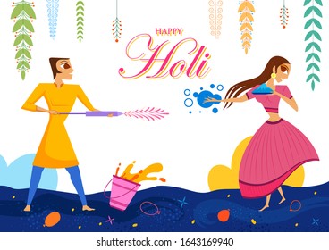 illustration of colorful Happy Holi Background for Festival of Colors celebration greetings