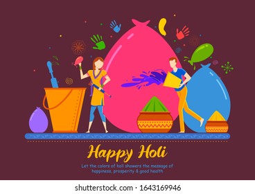 illustration of colorful Happy Holi Background for Festival of Colors celebration greetings