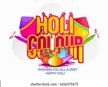 illustration of colorful Happy Holi  background for Festival of Colors celebration