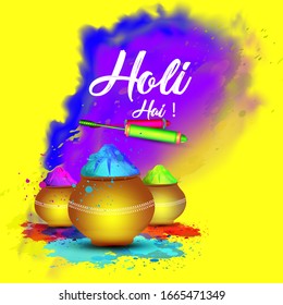 illustration of colorful Happy Holi Background for Festival of Colors.