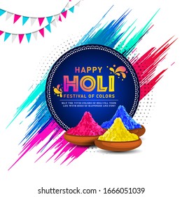 Illustration of colorful Happy Holi Background - Indian Festival of Colors celebration