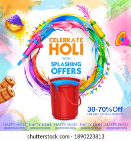 illustration of colorful Happy Holi Background for Festival of Colors celebration greetings