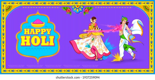 illustration of colorful Happy Holi Background for Festival of Colors celebration greetings